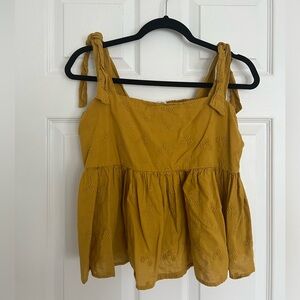 BP Mustard Yellow Tie Strap Top